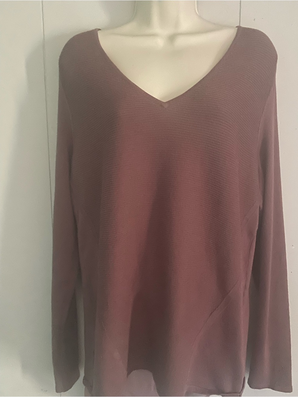 Maurices V-Neck Knit Top in plum